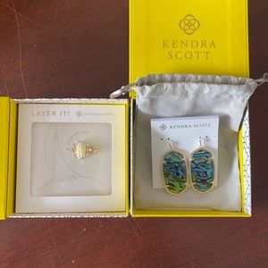 Kendra Scott Abalone Shell Drop Earrings and Necklace Clasp